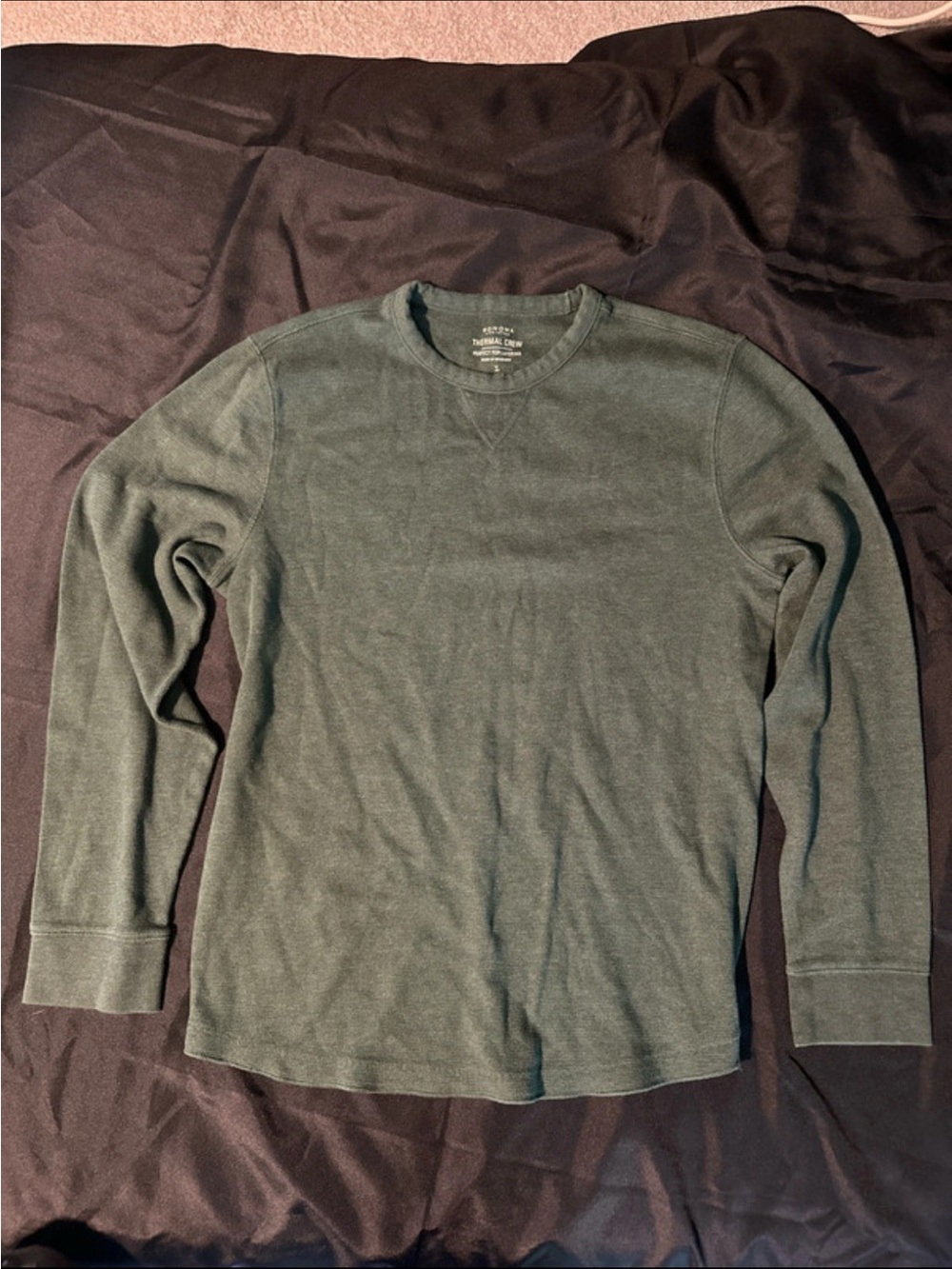 Sonoma Men's Dark Green Long-Sleeve Crew Thermal Shirt